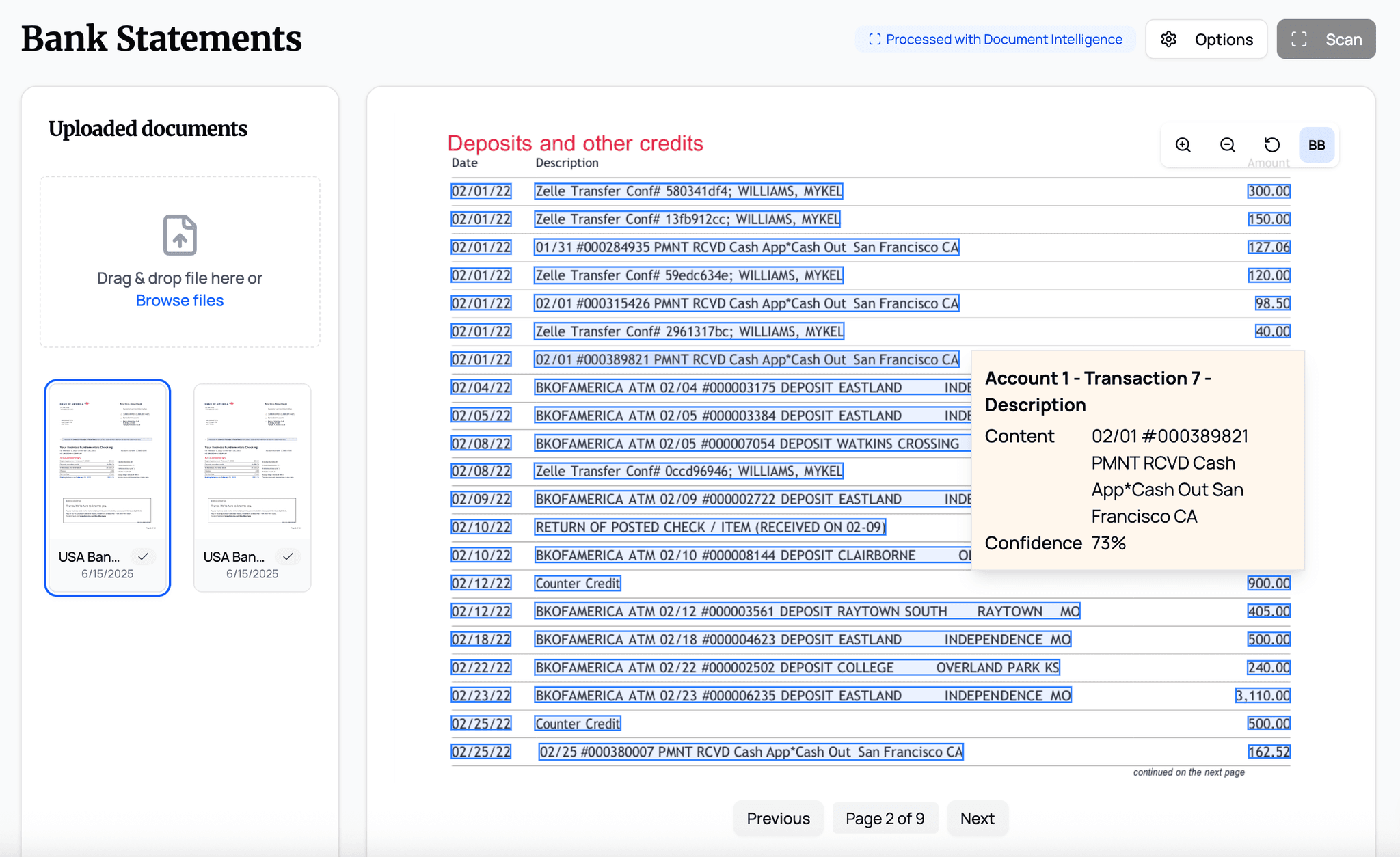 Analyze Extracted Transactions - Bank statement visualization
