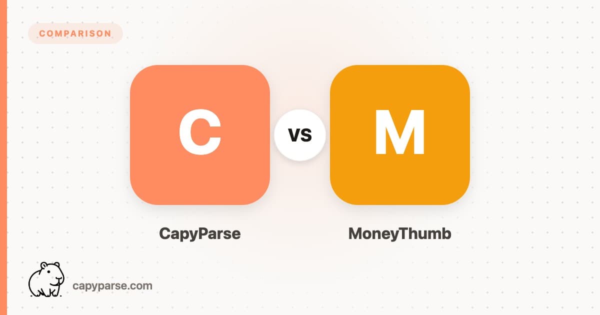 CapyParse vs MoneyThumb: Bank Statement Converter Comparison (2026)