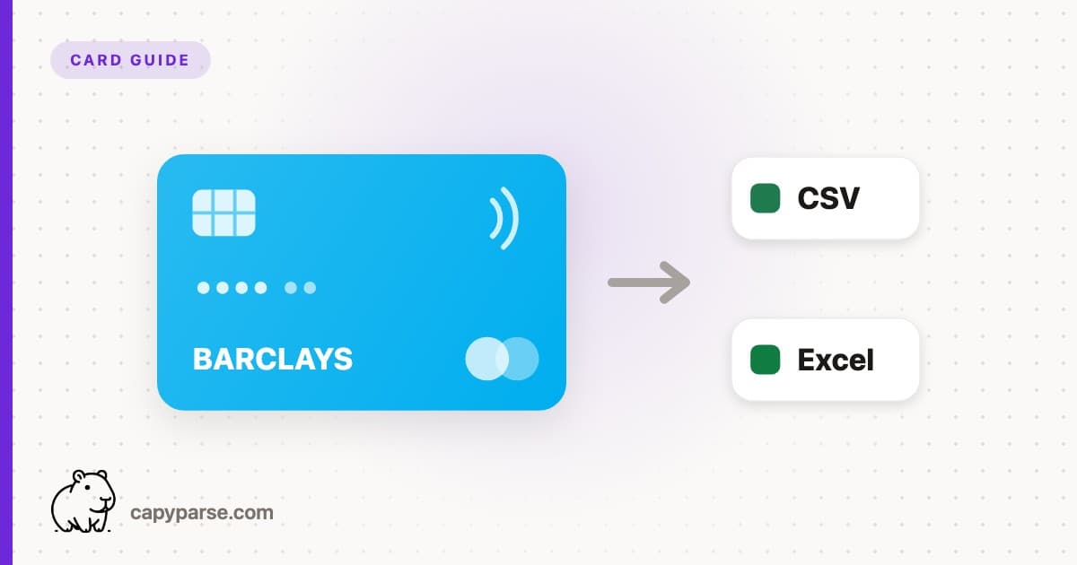 Export Barclays US Credit Card Transactions to CSV or Excel