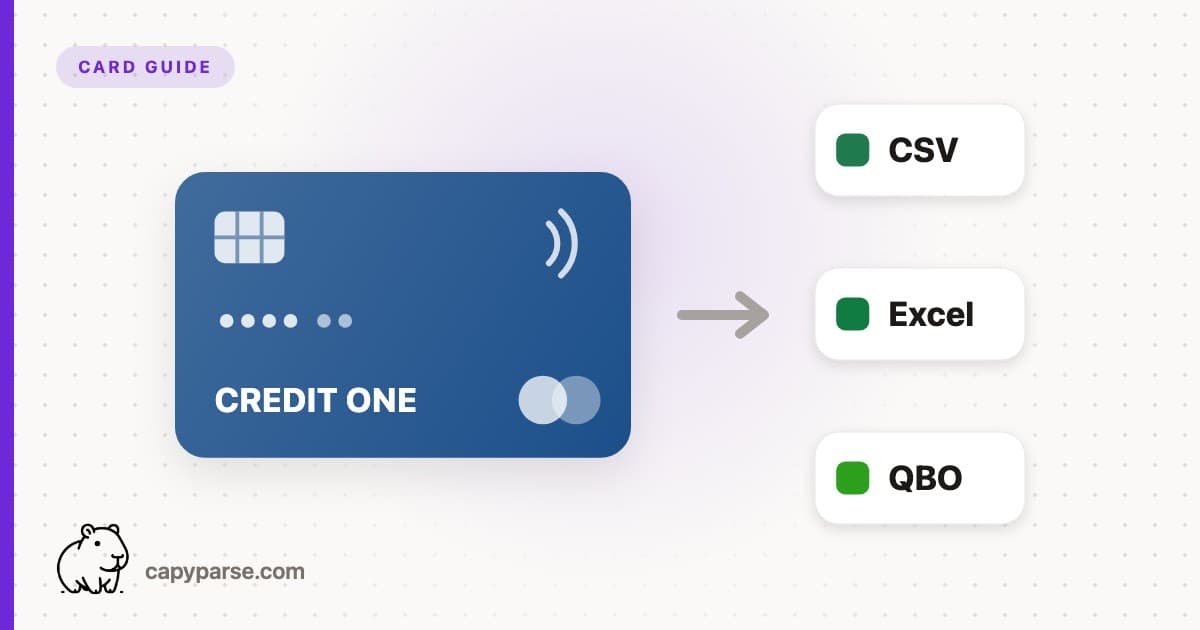 Convert Credit One Bank Statement to CSV, Excel, QBO (2026)