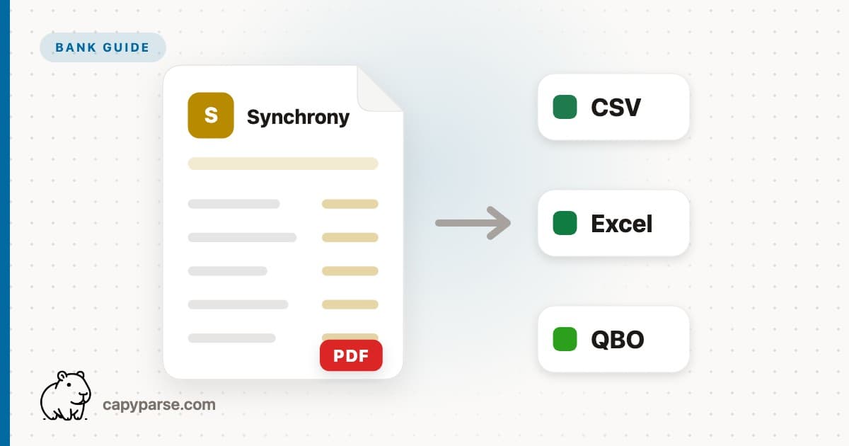 How to Convert Synchrony Bank Statements to CSV, Excel & QBO