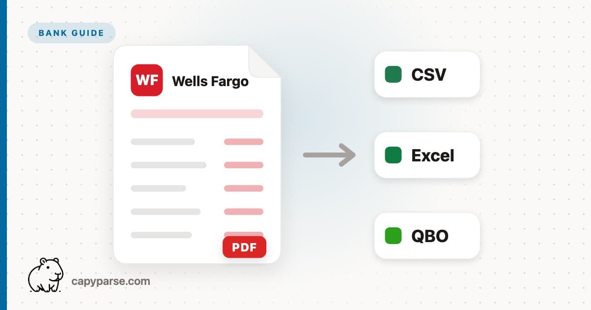 Wells Fargo PDF to CSV, Excel, QBO (Free)