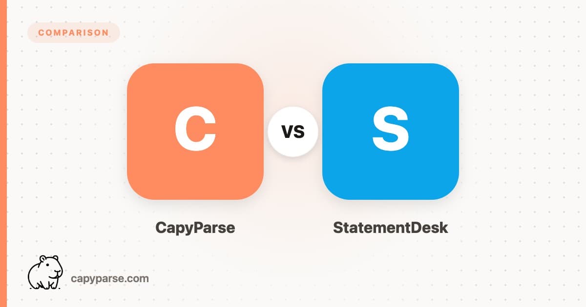 CapyParse vs StatementDesk: Bank Statement Converter Comparison (2026)