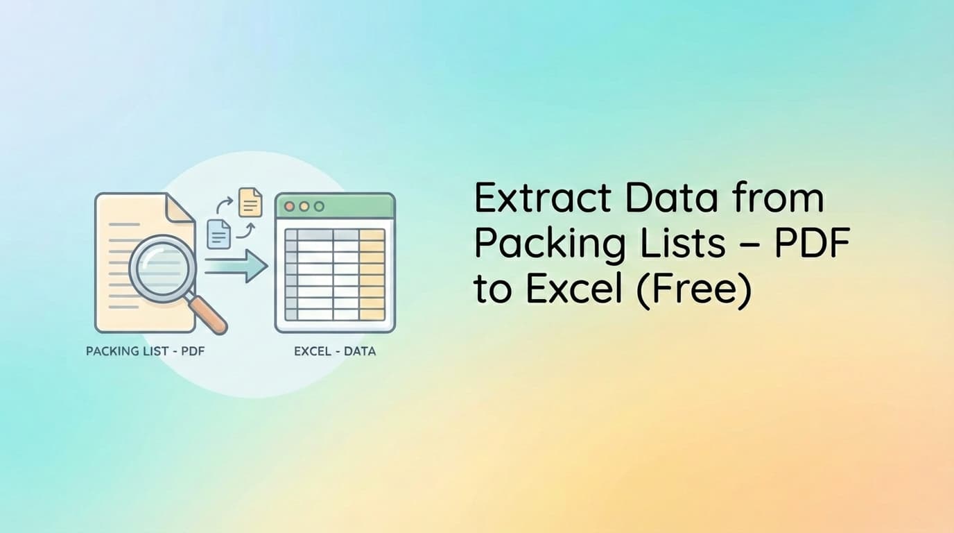 Extract Data from Packing Lists - PDF to Excel (Free)